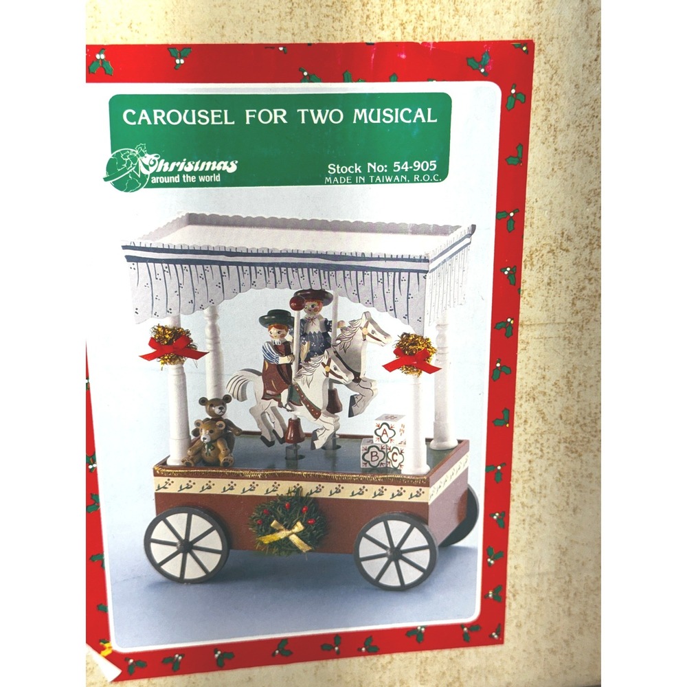 Christmas Around the World Carousel for Two Musical Music Box Stock No 54-905